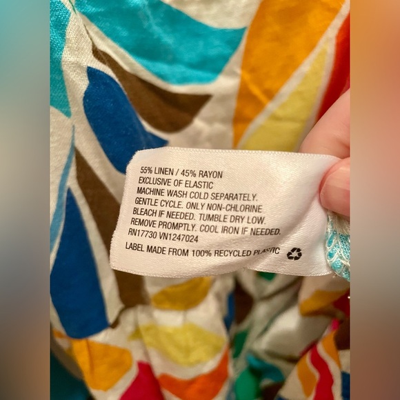Tabitha Brown X Target Linen Blend Botanical Puff Sleeve Mini Dress Size M - Picture 8 of 9